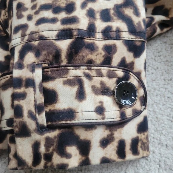 Etcetera Leopard Print Trench Coat Like New Designer Outerwear Size 8 - Picture 12 of 14